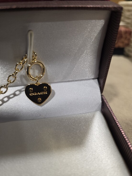 Coach Jewelry - Coach Gold Heart Charm Chain Bracelet